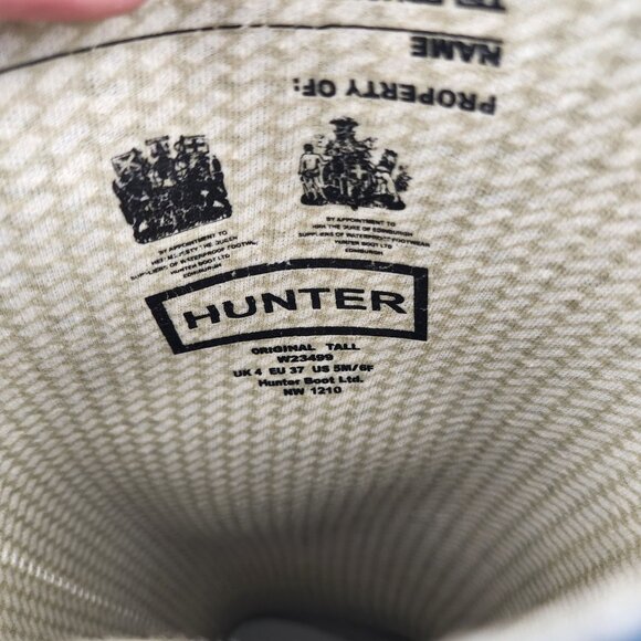 Womens Hunter Boot Original size 6 Tall Navy Blue Mid Calf Rain Boots - Picture 13 of 14